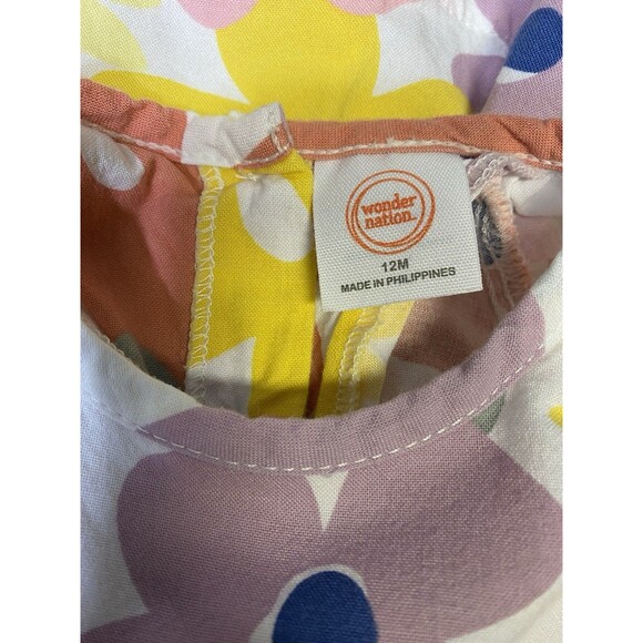 Wonder Nation Baby Girls Floral Multicolored Balloon Sleeve Dress Size 12 Months - Picture 5 of 7